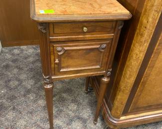 Marble Top French Beside Table