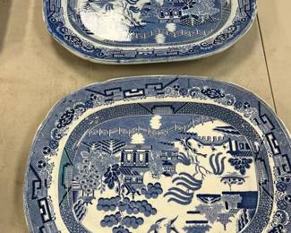 Blue and White Old Willow platters