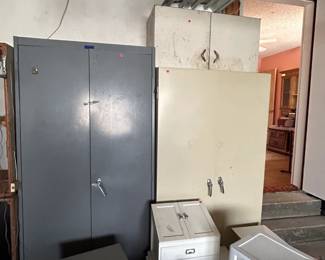 Variety of metal and plastic storage cabinets