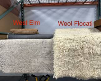 Rugs: Pottery Barn and wool flocati rug