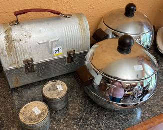 Vintage lunch box, Penguin Ice Buckets