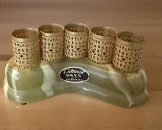 Cultured Onyx Vintage Lipstick Holder