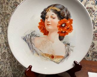Sweet old antique portrait plate