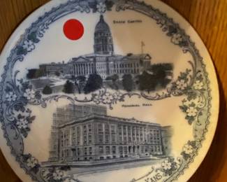 Antique souvenir plate of Topeka, KS.