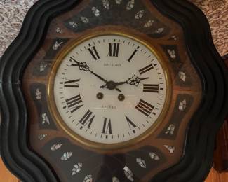 Antique French wall clock - recently serviced and keeps good time