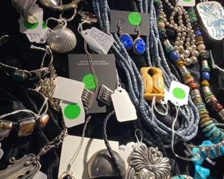 Sterling pins, Native American jewelry and more