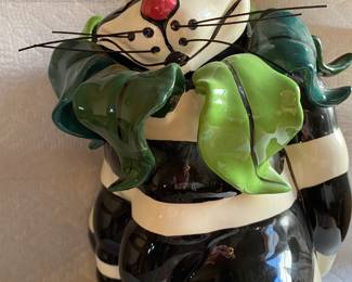 Wonderful whimsical ceramic cat signed by the artist