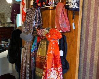 Brightly colored scarves.