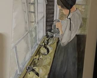 This is a detail of a framed watercolor that is in the downstairs area.