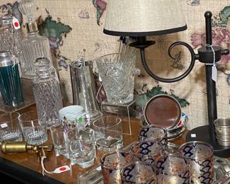 Bar ware and decanters.