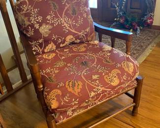 This is one of a pair of comfy matching chairs and accompanying ottoman.