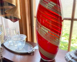 Colorful art glass vase