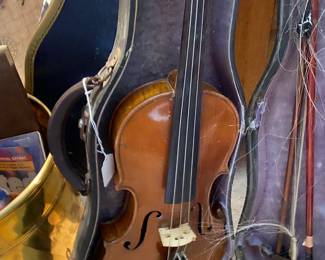 Antique violin in case