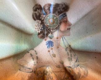 Art Deco detail on one of the antique compotes