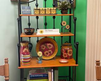 Bakers rack and Pier one Sunflowers