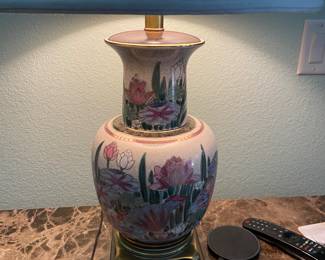 #58A- $100 EACH - (one of 2 available) Asian porcelain lamps by Frederick Cooper 