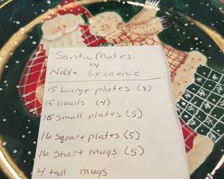 #129 - $300 - Noble Excellence Santa Mates set of china 