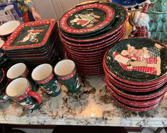 #129 - $300 - Noble Excellence Santa Mates set of china 
