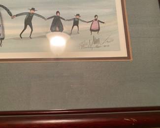 #110 - $80 - Amish family holding hands 284/1000 90's - 17Wx10T