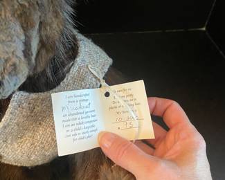 #72 - $48 - Muskrat teddy bear handmade, numbered 