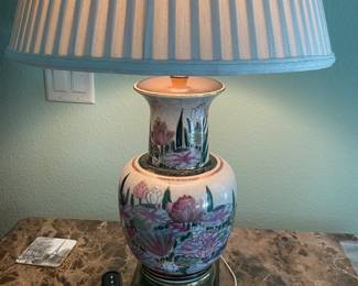 #58B - $100 EACH - (one of 2 available) Asian porcelain lamps by Frederick Cooper 