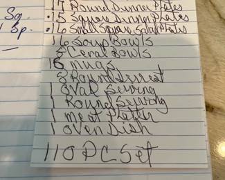 #94 - $880 - 101 pieces of "Sur La Table" Harvest fruits grape/pear/apples set of china Made in Italy. 