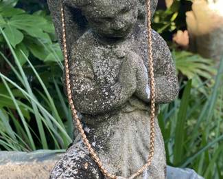 #86 -  $950 - 14kt yellow gold V-shape necklace 1/2 ct diamonds . 16.1 grams  