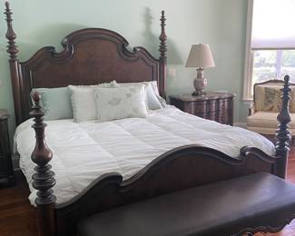 #56 - $1000 Thomasville Tuscany Hills King bed with four post 