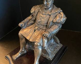 #73 - $150 - Henry the XVIII - bronze cast figure on throne 12"H From Buckingham Palace gift shop. 