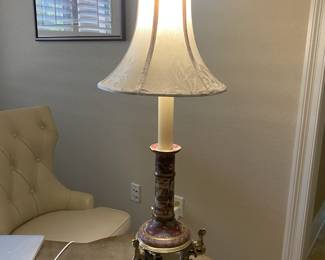#39 - $75 EACH priced individually lamp 8"Wx30"T -porcelain asian style solid brass  (2 available)