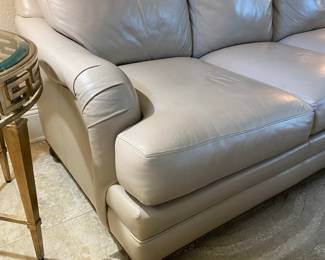 #1 - $800 - Bradington Young Leather Sofa taupe 82Wx36Dx 35T