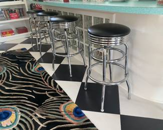 #12 - $80 EACH (6 available) Richard & chair co barstools fixed 15"Wx 29T