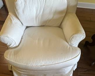 $180 Guest chair with arms white cotton 33W x 24D x 31 x H with additional slip covers