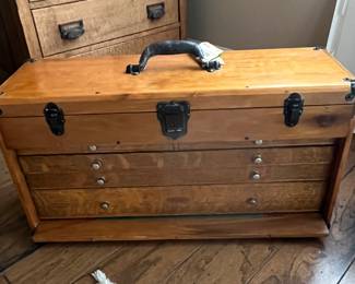 $80 early American jewerly engineer’s tool box 26 W x 9D x 60H