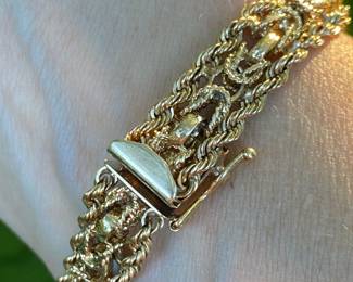 $600 - 14kt yellow gold bracelet 7"L 