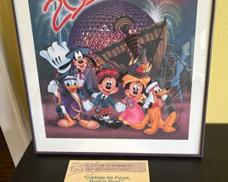 $80 Celebrate the Future Hand in Hand Disney lithograph by Don “Ducky” Williams with COA