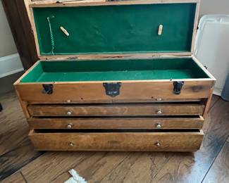 $80 early American jewerly engineer’s tool box 26 W x 9D x 60H