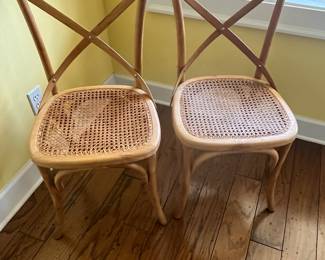 $140 2 chairs with cane seats