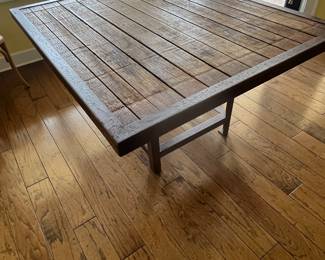 $395 wood and metal rustic table 47 x 55 x 30 T
