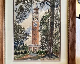 $90 Chapel Hill Bell Tower signed 33 x 28T