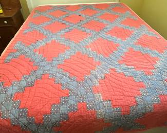 $90 pink and blue handmade quilt