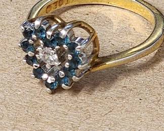 14K topaz diamond