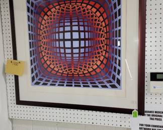 Victor vasarely Optical art lithograph