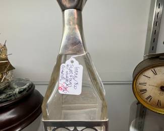 German 800 Silver& Glass Art Nouveau Decanter $150