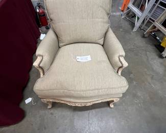 Outstanding Minton Swidell Carved and Distressed French Style Arm Chair $475