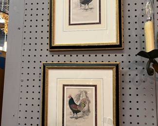 Pr. of Rooster Engravings $110 Pr.