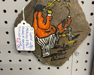 George Lutrell (American B1936) Painting on Slate New Orleans Musicians. $125