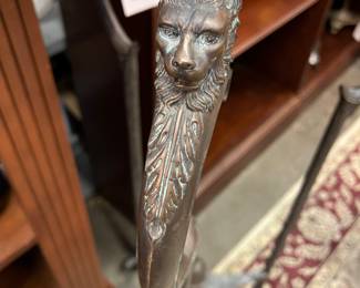 Lion Head Mounts on Theodore Alexander Pedestal