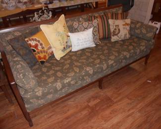 Vintage wood framed sofa