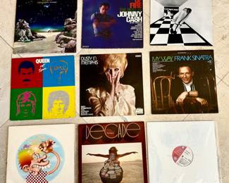 Huge Vinyl Record Collection: Queen, Johnny Cash, Frank Sinatra, Dusty Springfold, Yes, and More!
